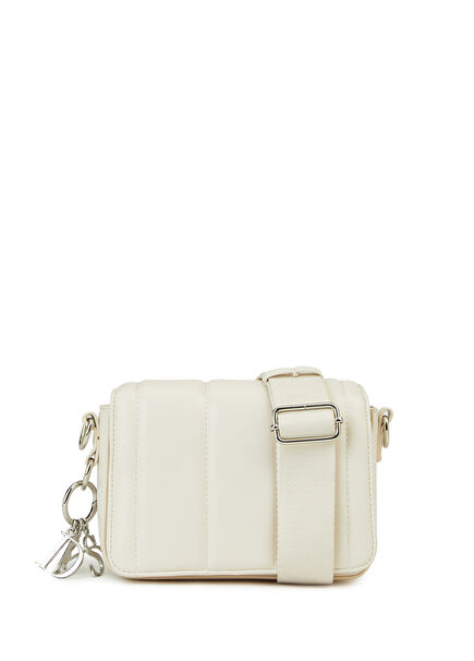 Beige Quilted Women's Messenger Bag