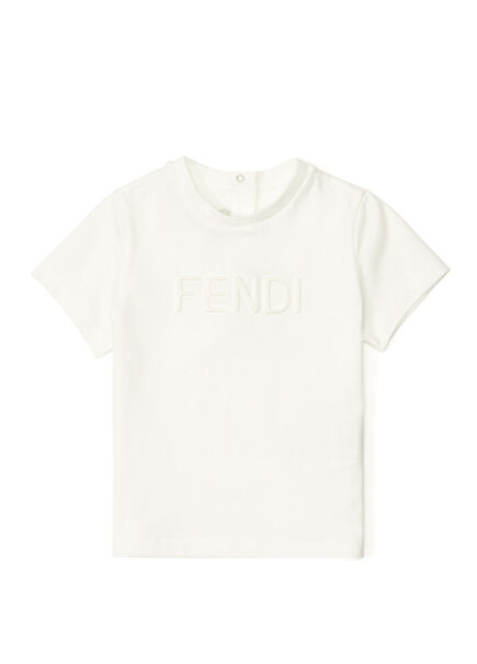 White Logo Detailed Unisex Baby T-shirt
