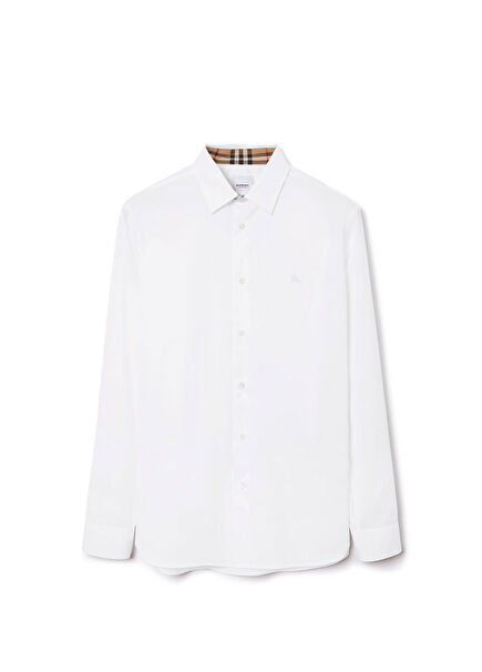 White Men's Men's Shirt with Stretch Cotton