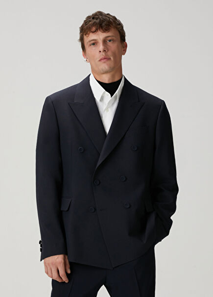 Lacivert Kruvaze Tyler Ceket