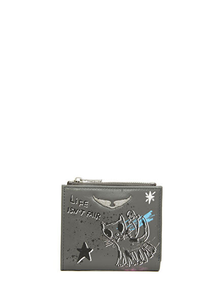 Humberto Grey Graphic Print Women's Leather Wallet