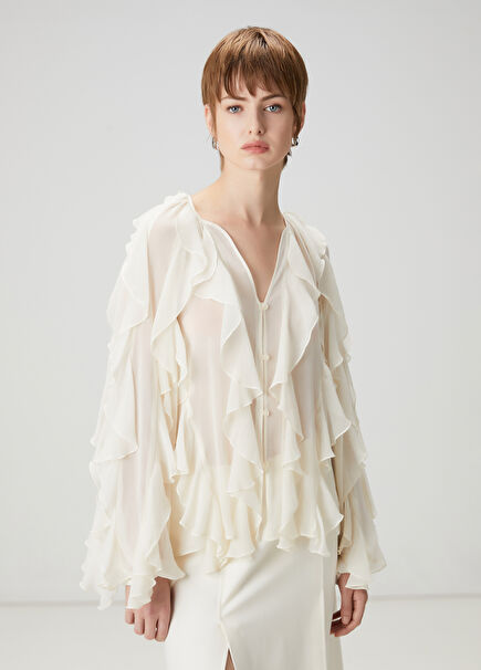Ecru Ruffled Shirt