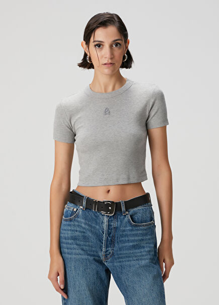Gri Melanj Ribli Crop T-shirt