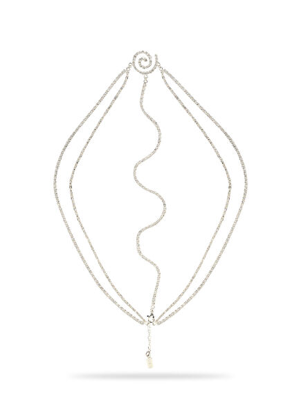 Spiral Bone Gümüş Kaplama Kristal Taşlı Kadın Saç Aksesuarı