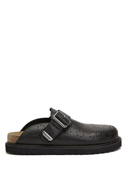 Ral Black Men's Leather Sals