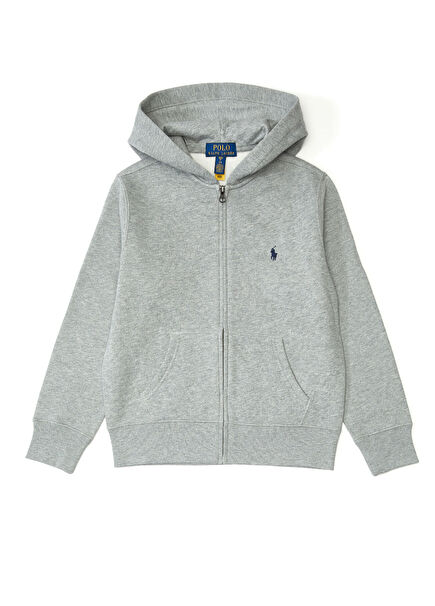 Grey Hooded Boys Sweatshirt