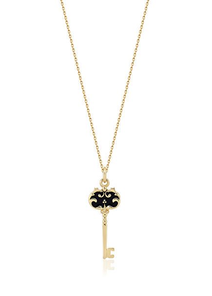Navy Big Key Kadın Altın Kolye