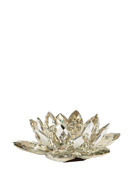 Lotus Amber Glass Candle Holder