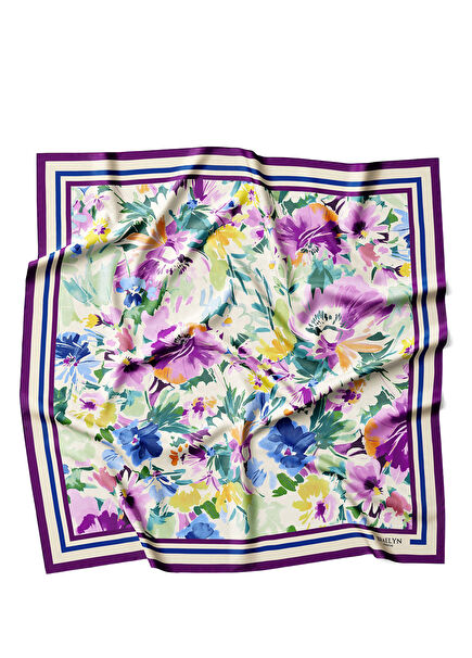 Floral Rhapsody Twill İpek Kadın Eşarp 