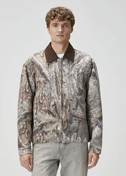 Çok Renkli Ağaç Desenli Ceket