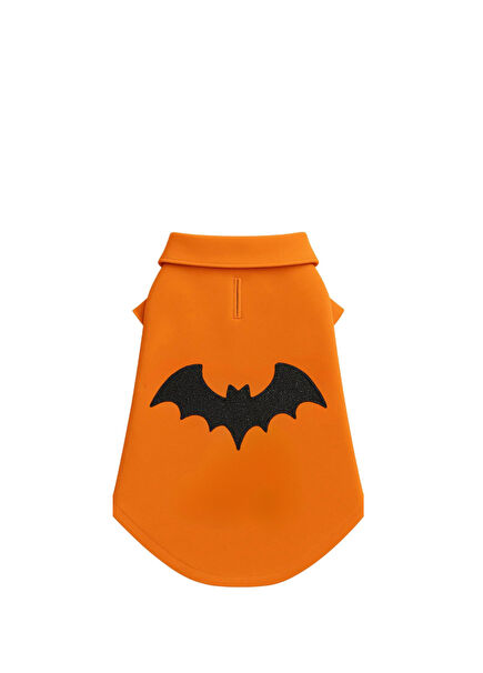 Baskılı Turuncu Küçük Irk Köpek ve Kedi Kıyafeti