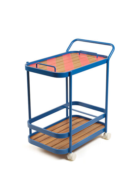 Como Navy Blue Aluminum Trolley