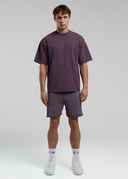Bronx 1019 Yıkamalı Mor Erkek Spor Şort 