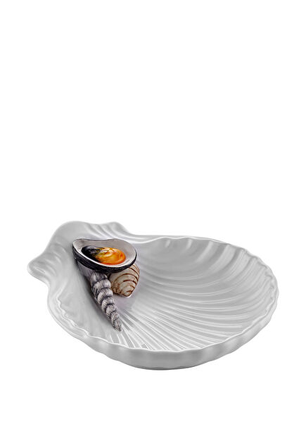 Frutti di Mare Beyaz Seramik Servis Tabağı