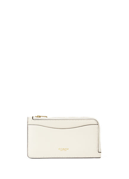 Off-white women's leather card holder
