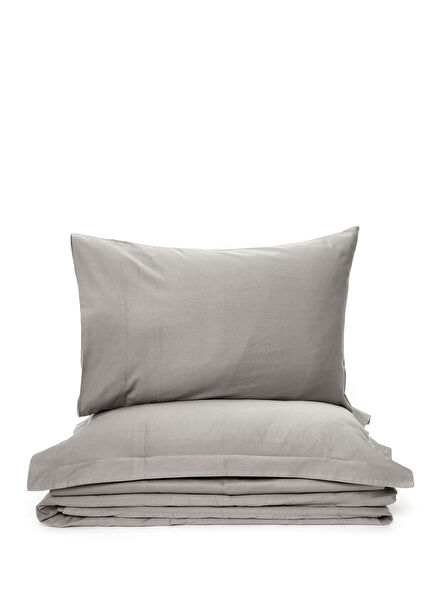 Flen Anthracite Organic Cotton Single Duvet Set