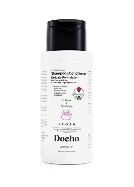 Delicate Sensitive Skin Kitten Dog Shampoo and Conditioner 300 ml