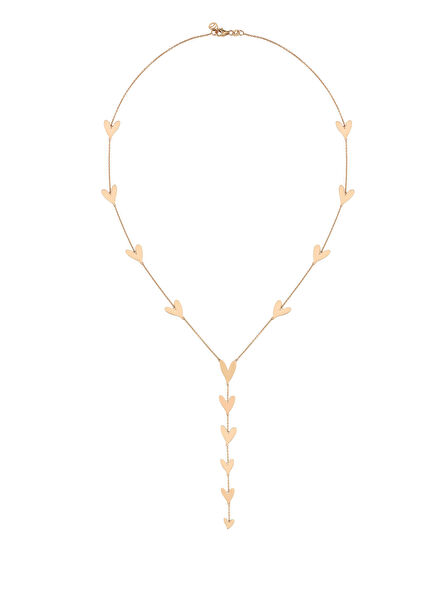 Women's Gold Dangle Necklace With Heart Detail