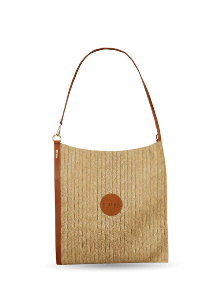 Maya Wicker Tan Women's Shoulder Bag