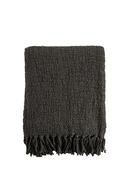 Erica Grey Cotton Sofa Shawl 130 x 170 cm