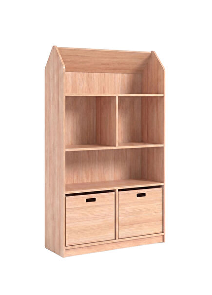 Toy House Natural Wooden Children's Bookcase
