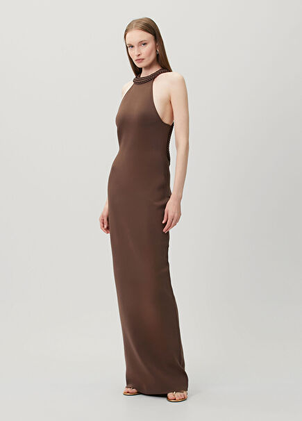 Cassidy Gown Kahverengi Maxi Elbise