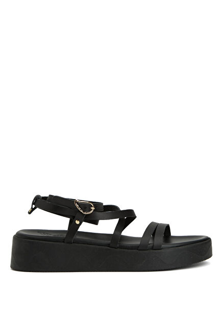 Aristotle Black Women's Leather Sandals