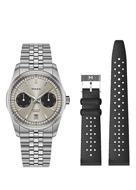 Brooklyn M5.1.2.SET Gümüş Çelik Yedek Kordonlu Erkek Kol Saati