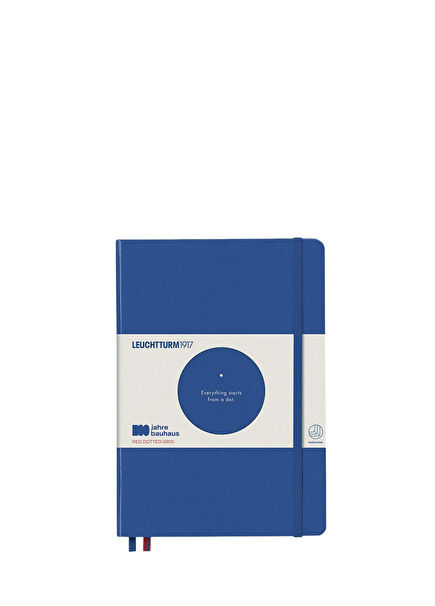 Bauhaus Serisi Royal Blue A5 Sert Kapak Kırmızı Noktalı Not Defteri 