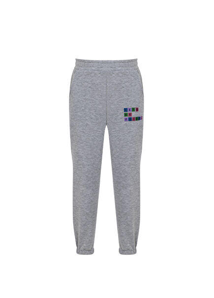 Grey Logo Unisex Kids Jogger Sweatpants