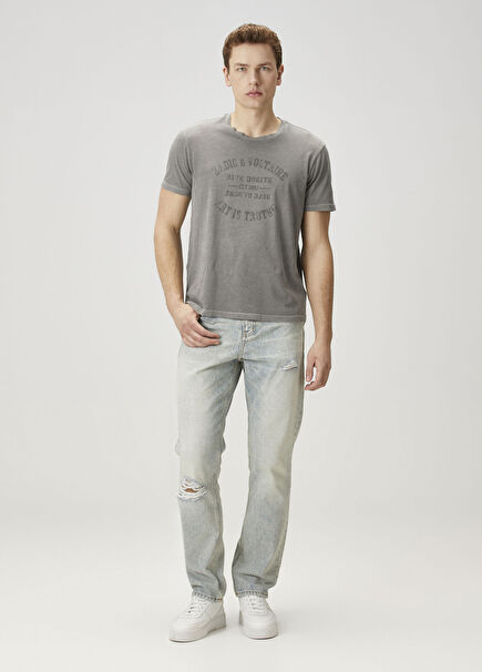 John Açık Mavi Yıpratma Detaylı Jean Pantolon