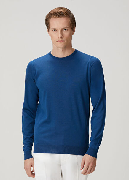 Lundy Light Blue Wool Sweater