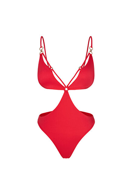 Scarlet Red Swimsuit Women's Swimsuit