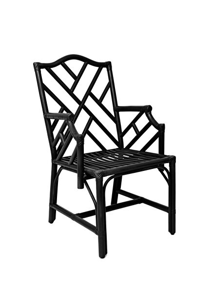 Classy Bamboo Tree Black Armchair