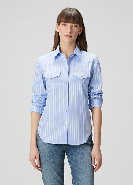 Thelma Blue Striped Shirt