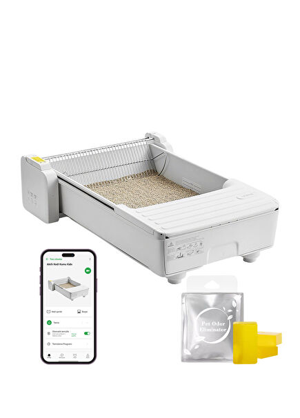 UCAT C31 Açık Tasarımlı Mobil Uygulama Kontrollü Otomatik Temizleme Akıllı Otomatik Kedi Tuvaleti 