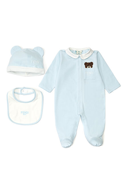 Mavi Logolu Bebek 3lü Tulum Set