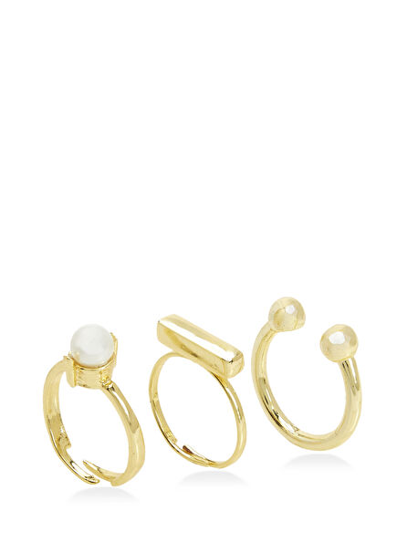 İnci Detaylı Kadın 2li Yüzük