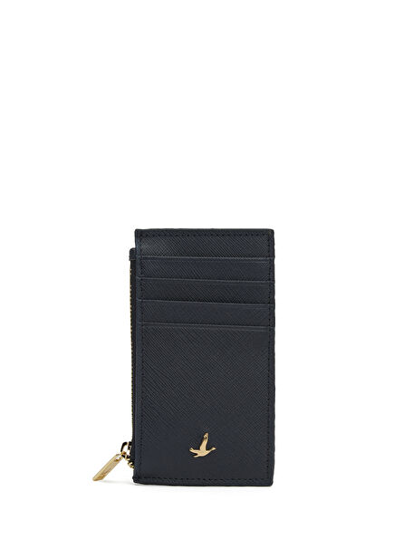 Navy Blue Women's Leather Card Holder