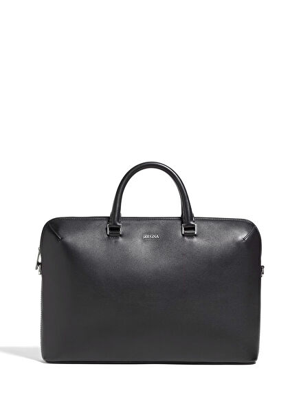 Black Men's Leather Briefcase