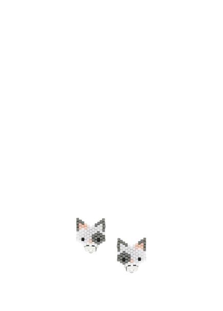 Miyuki Grey Cat Girl Earrings