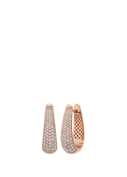 Women's Gold Earrings With Diamond Detail