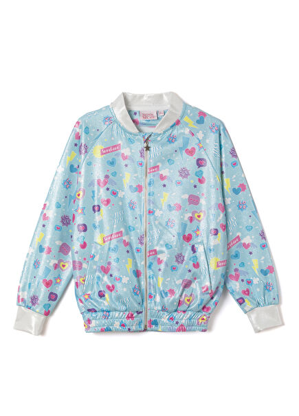 Love Mavi Kız Çocuk Bomber Ceket