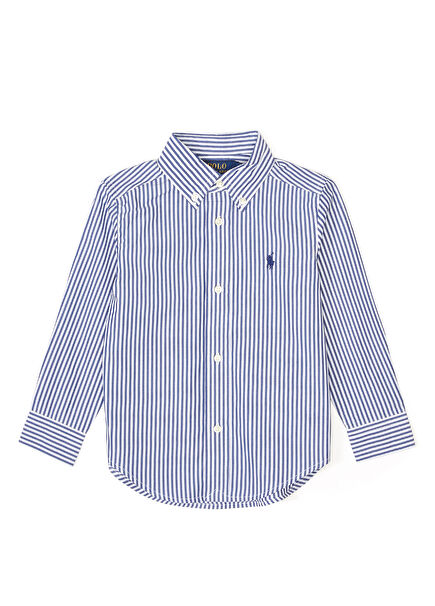 Lacivert Çizgili Çocuk Gömlek