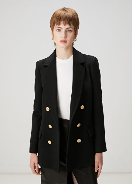 Black Double-Breasted Jacket
