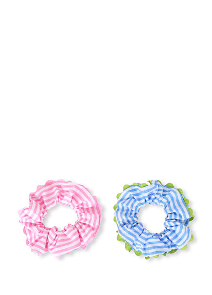 Colorful Striped Poplin 2-Pack Girls' Rubber Buckle