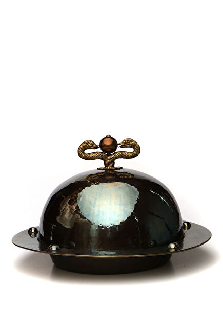 Large Size Saucepan with Bronze Snake Figure