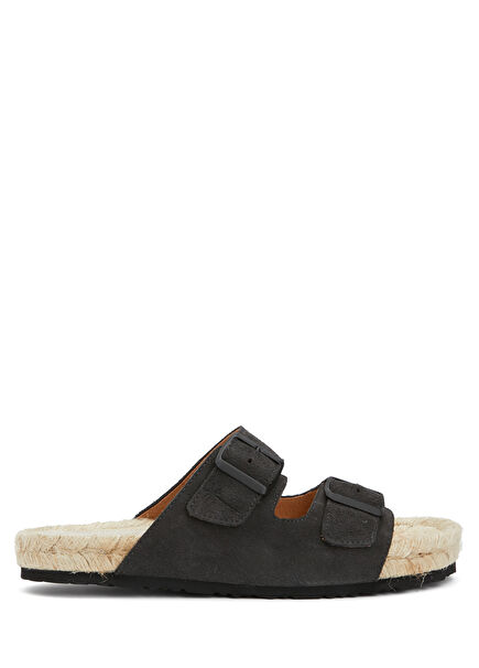 Hamptons Grey Men's Leather Slippers