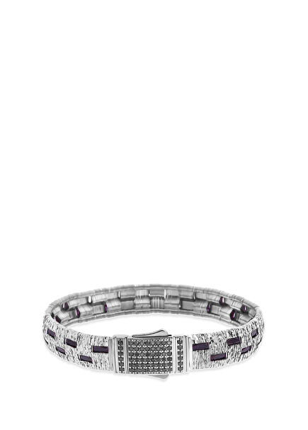 Obsidian Silver 925 Ayar Gümüş Erkek Bileklik