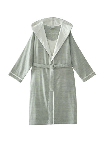 Hasna Haki Organik Pamuk Keten Melanj Erkek Bornoz